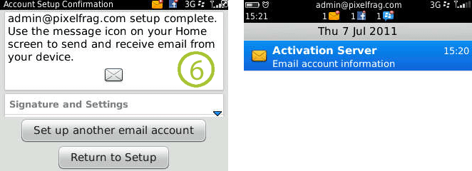 67 Setting up an email account on your BlackBerry
