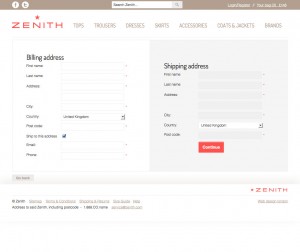 Bill to and Shipping address Shipping information - Ecommerce template